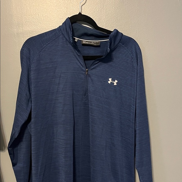 Under Armour Other - Under Armour Blue Striped Quarter-Zip Pullover